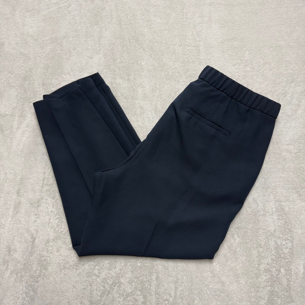 Banana Republic Womens‎ Navy Blue Elastic Waist Crepe Ankle Pants Size L